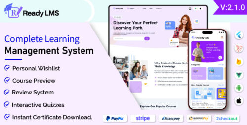 Learning Management System - Ready LMS v2.1.0 for Websites & Apps